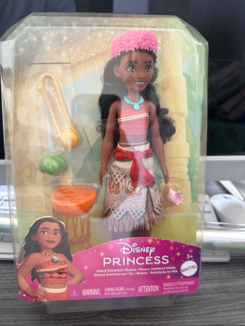Disney Princess Moana Doll with Pink Headband and Coral Outfit